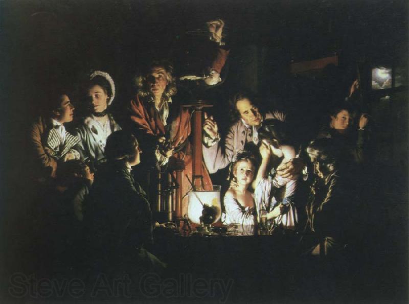 Joseph Wright experiment with a bird in an air pump Spain oil painting art